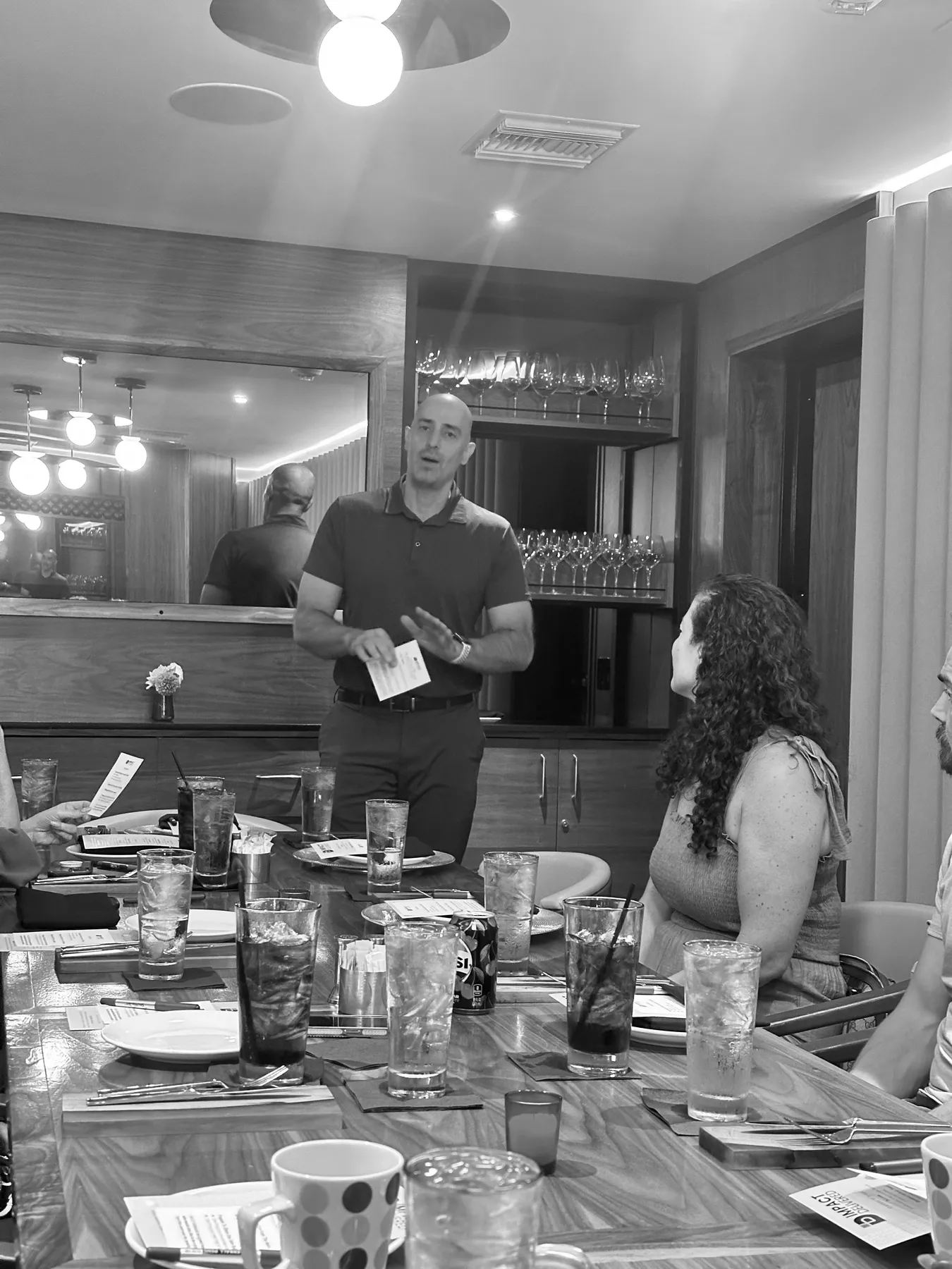 Ali facilitating a conversation at a Lunch with Leaders gathering