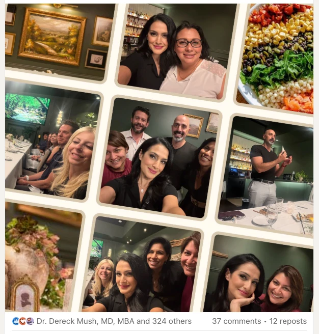 Photos from Kathryn Vatt's public LinkedIn post about her Lunch with Leaders experience